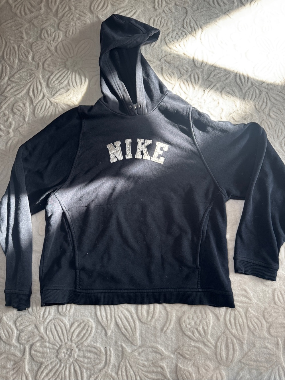 Nike Black Women's Pullover Hoodie with White Logo
